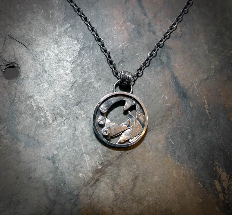 Round Re-Imagined Sterling Silver Pendant
