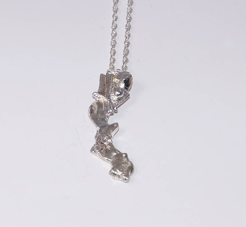 Re-Imagined .925 Sterling Silver Free Form Pendant